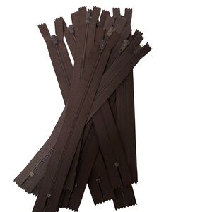 14 Brown 8” Nylon Zippers